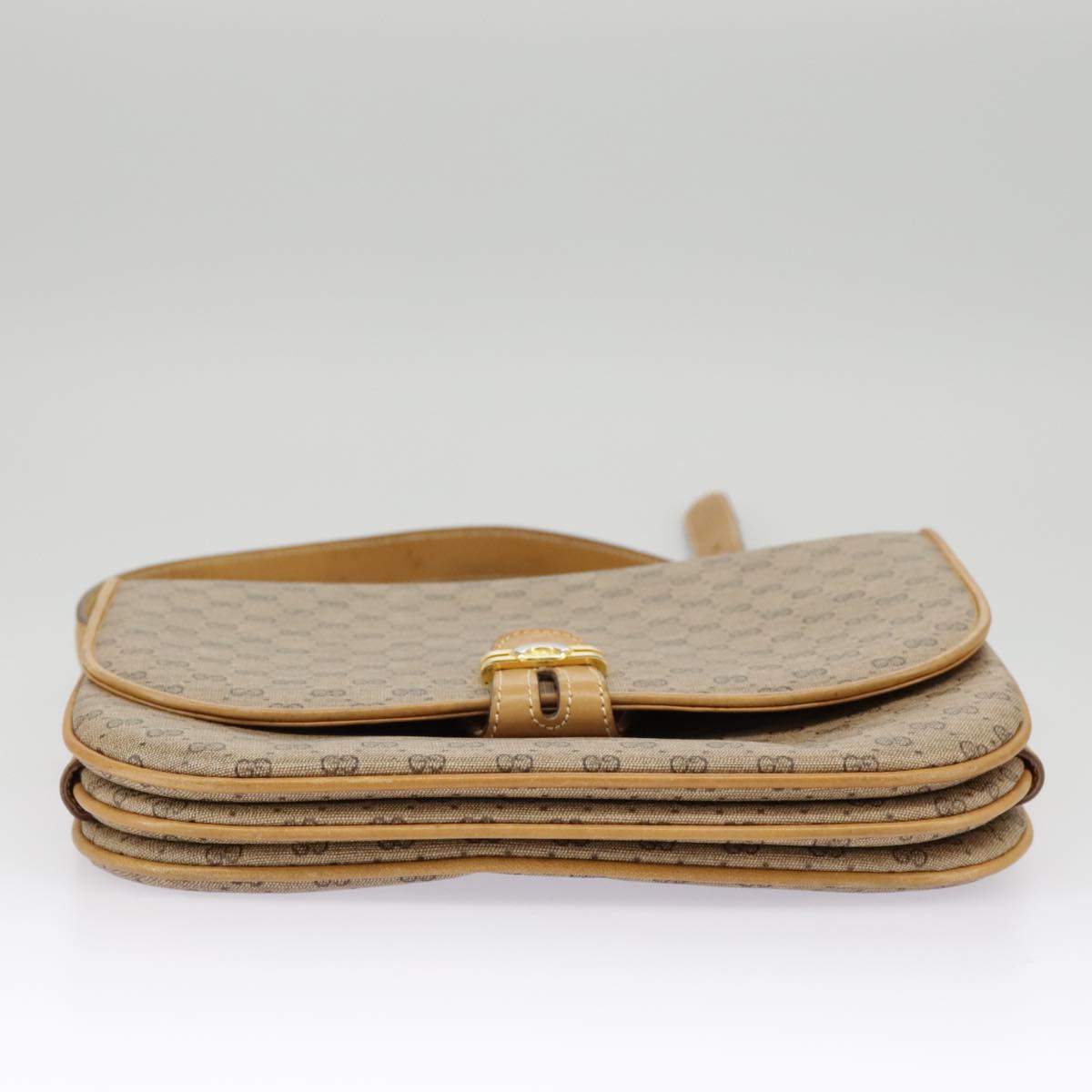 Gucci Micro Small Gg Canvas Beige Canvas Shoulder Bag (Pre-Owned)