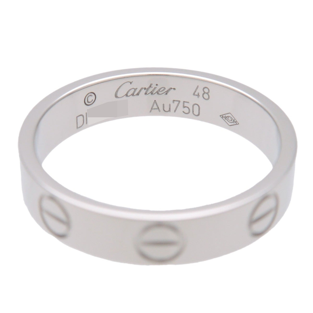 Cartier Love Band 18K White Gold Silver White_Gold Ring Jewelry (Pre-Owned)