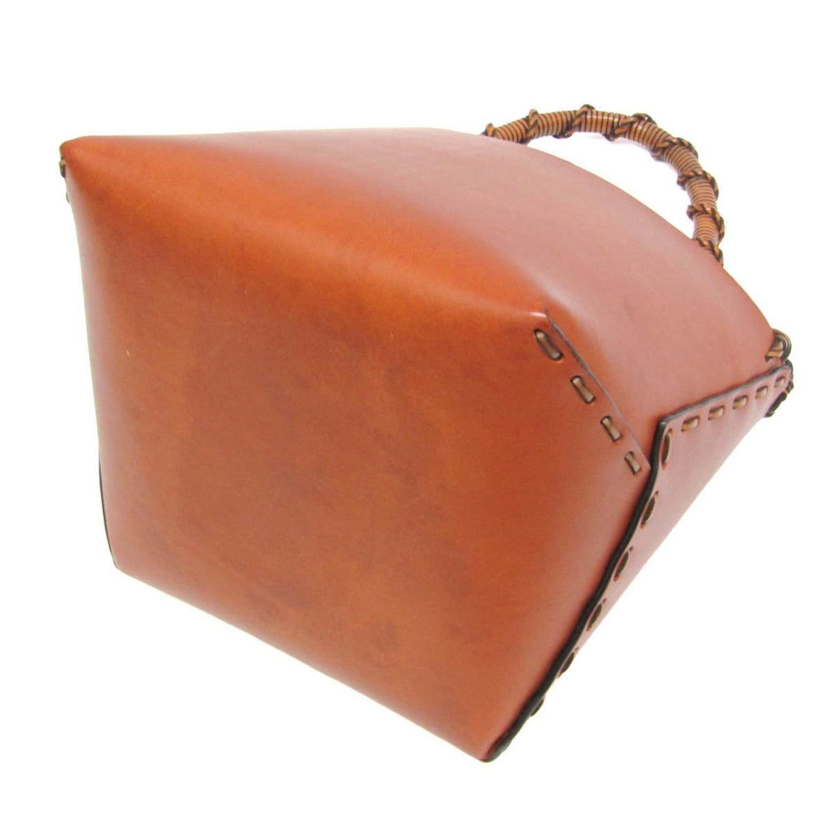 Loewe Gate Top Handle Bucket Anagram Canvas And Leather Brown Leather Handbag (Pre-Owned)