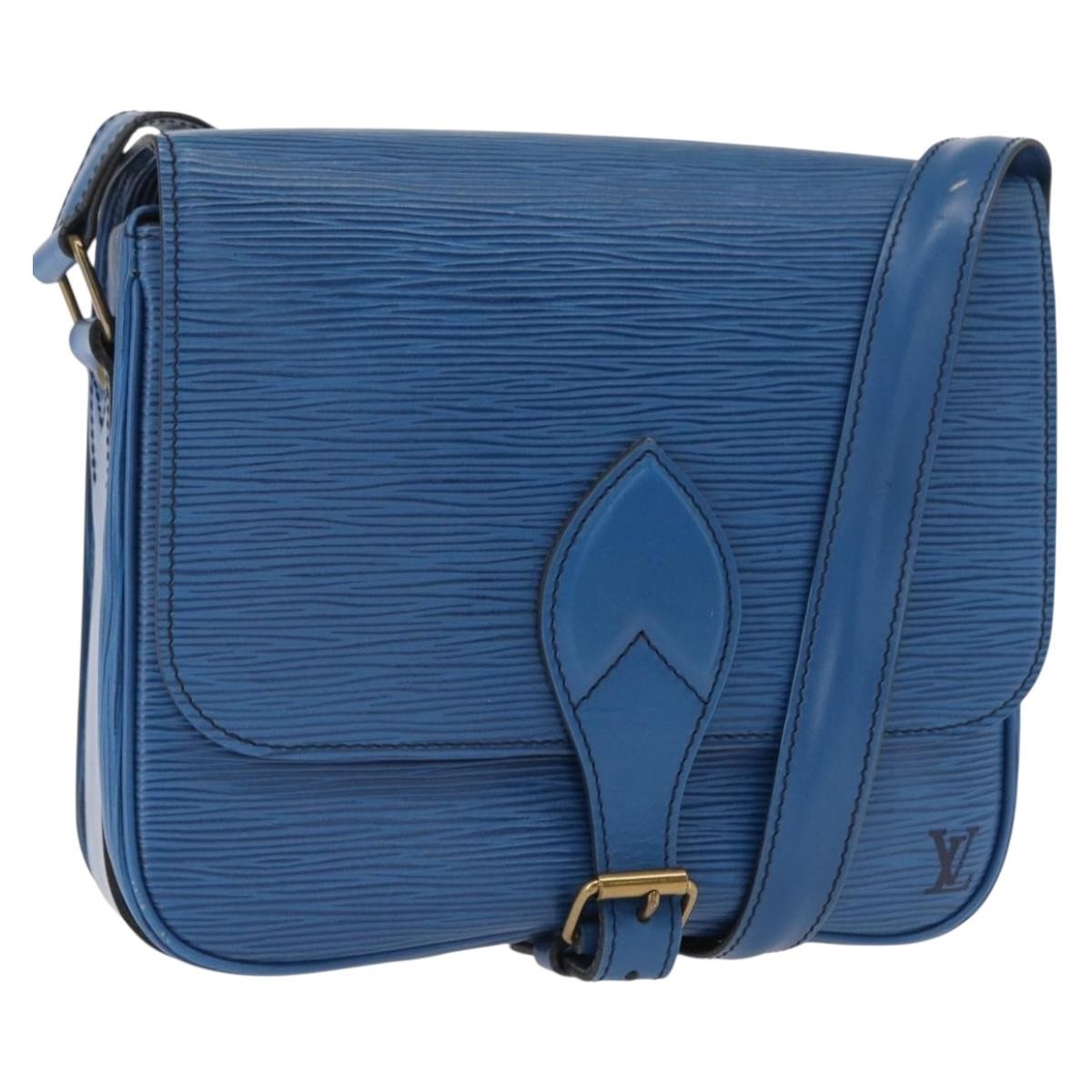 Louis Vuitton Cartouchiere Epi Leather Blue Leather Shoulder Bag Bag (Pre-Owned)
