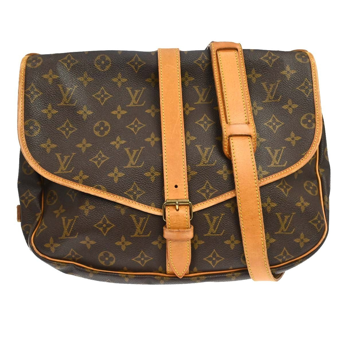Louis Vuitton Saumur Monogram Canvas Brown Canvas Shoulder Bag Bag (Pre-Owned)