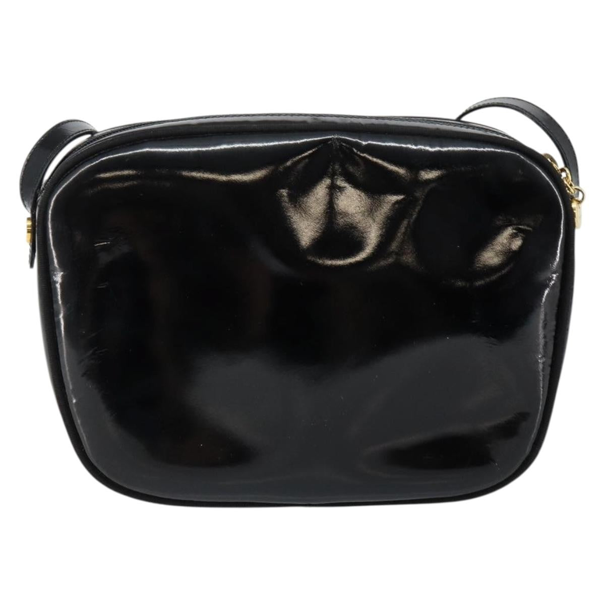 Salvatore Ferragamo Vala Patent Leather Black Patent_Leather Shoulder Bag Bag (Pre-Owned)