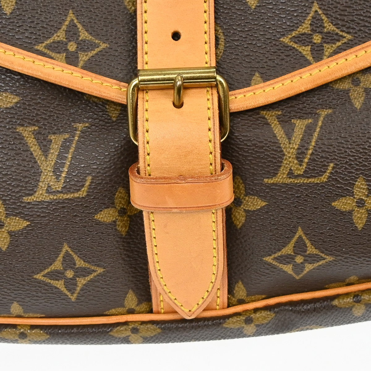 Louis Vuitton Saumur Monogram Brown Canvas Shoulder Bag Bag (Pre-Owned)