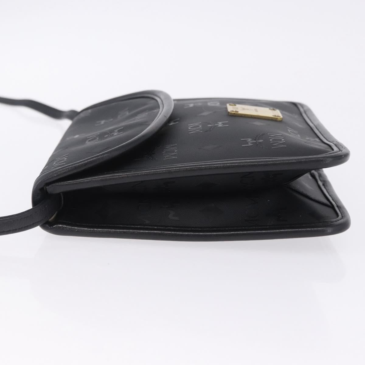 MCM Visetos Leather Black Leather Clutche & Pouche Bag (Pre-Owned)
