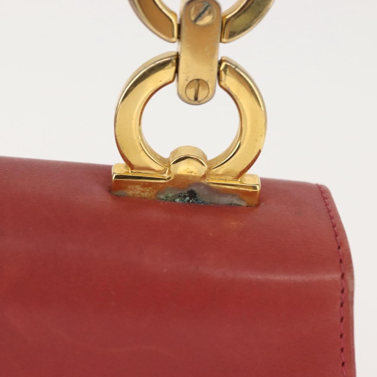 Salvatore Ferragamo Gancini Leather Pink Leather Shoulder Bag Bag (Pre-Owned)