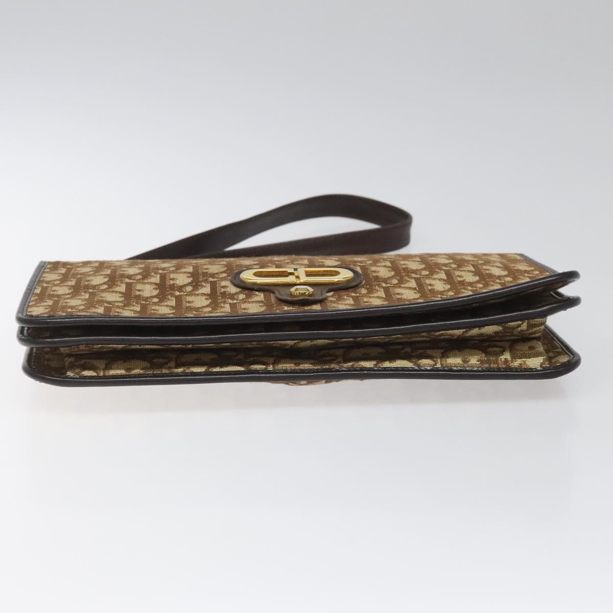 Dior Trotteur Brown Canvas Shoulder Bag (Pre-Owned)