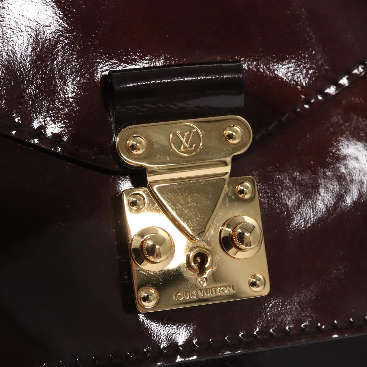 Louis Vuitton Monceau Burgundy Patent Leather Handbag (Pre-Owned)