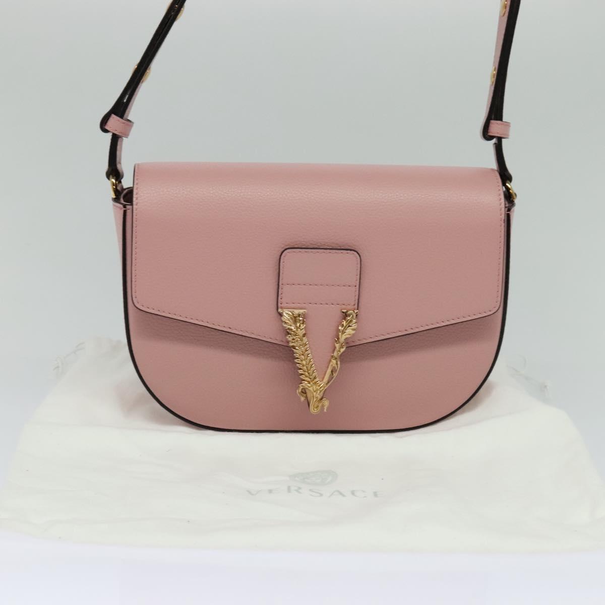 Versace Pink Leather Shoulder Bag (Pre-Owned)