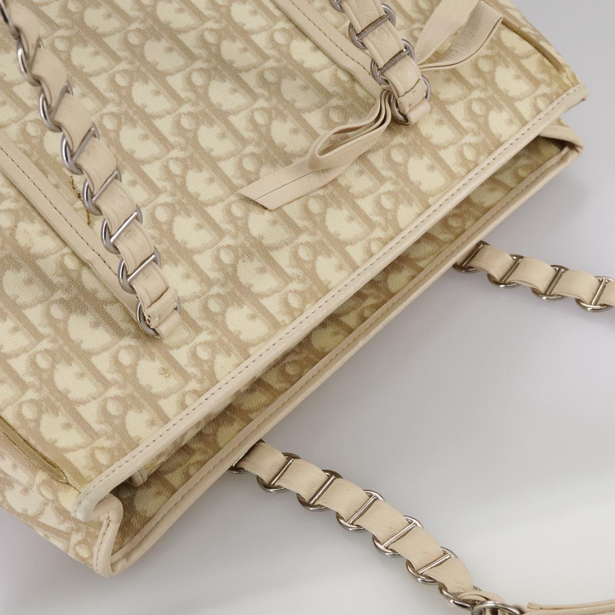 Dior Romantique Beige Canvas Shoulder Bag (Pre-Owned)
