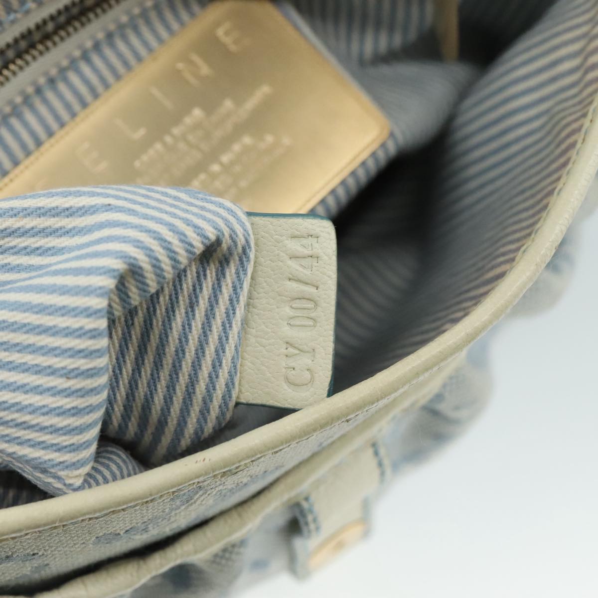 Céline Macadam Blue Canvas Shoulder Bag (Pre-Owned)