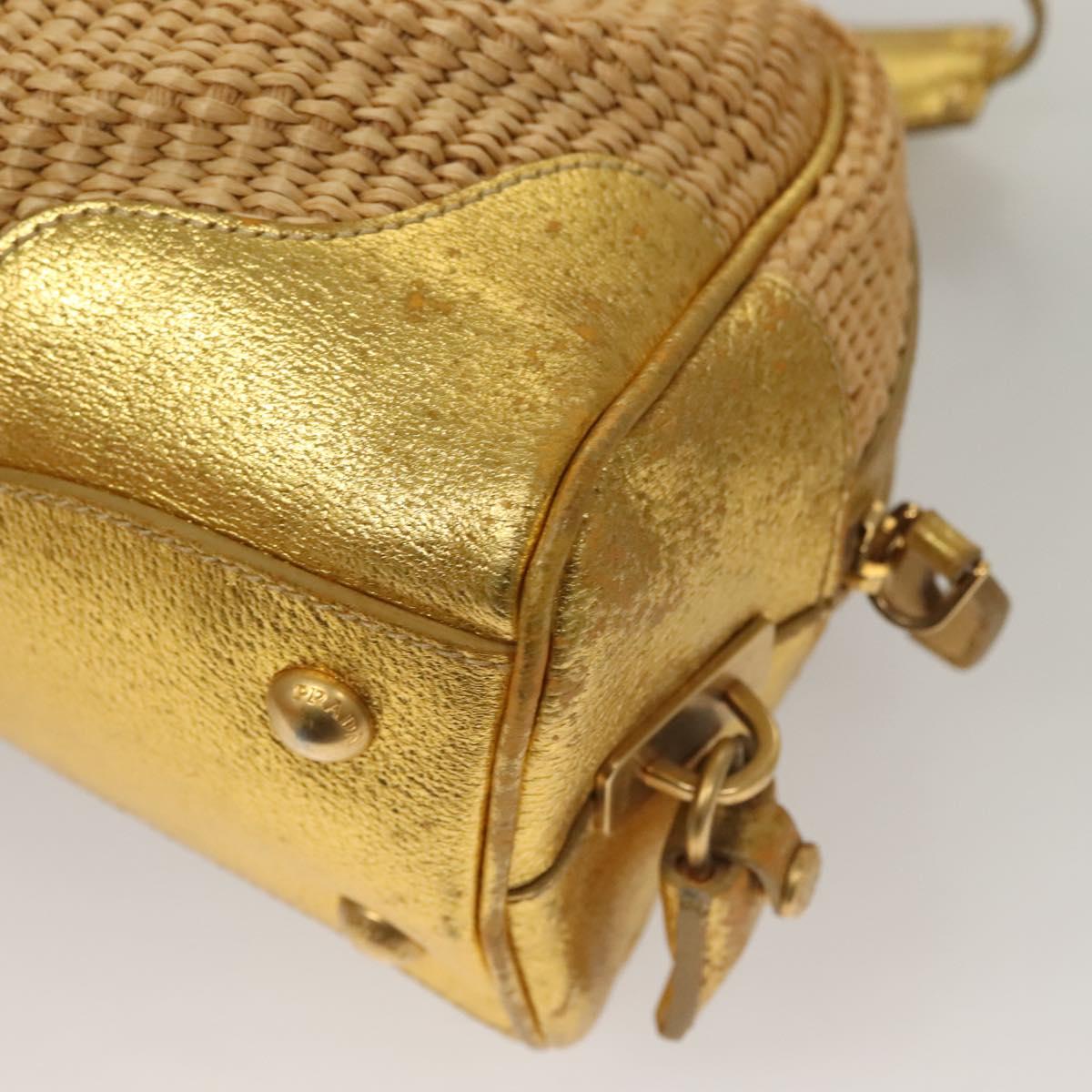 Prada Gold Nylon Shoulder Bag (Pre-Owned)