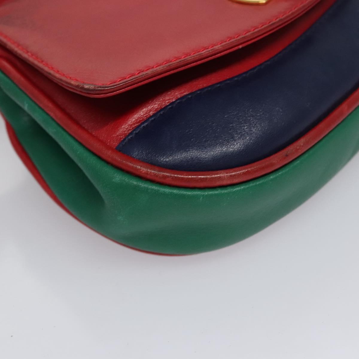 Salvatore Ferragamo Gancini Red Leather Shoulder Bag (Pre-Owned)