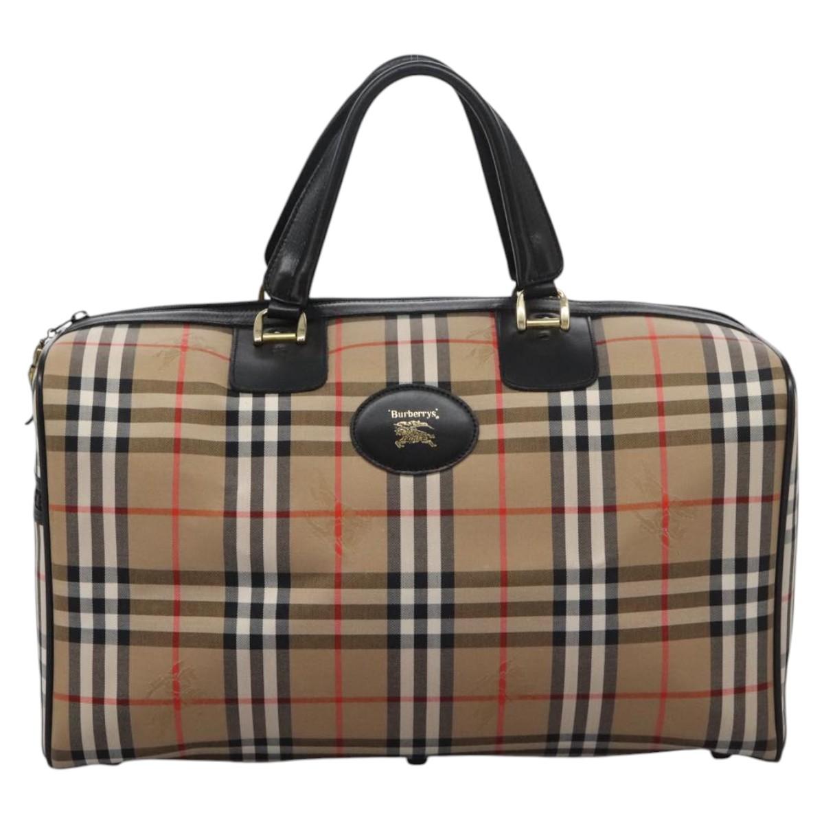 Burberry Nova Check Beige Canvas Travel Bag (Pre-Owned)