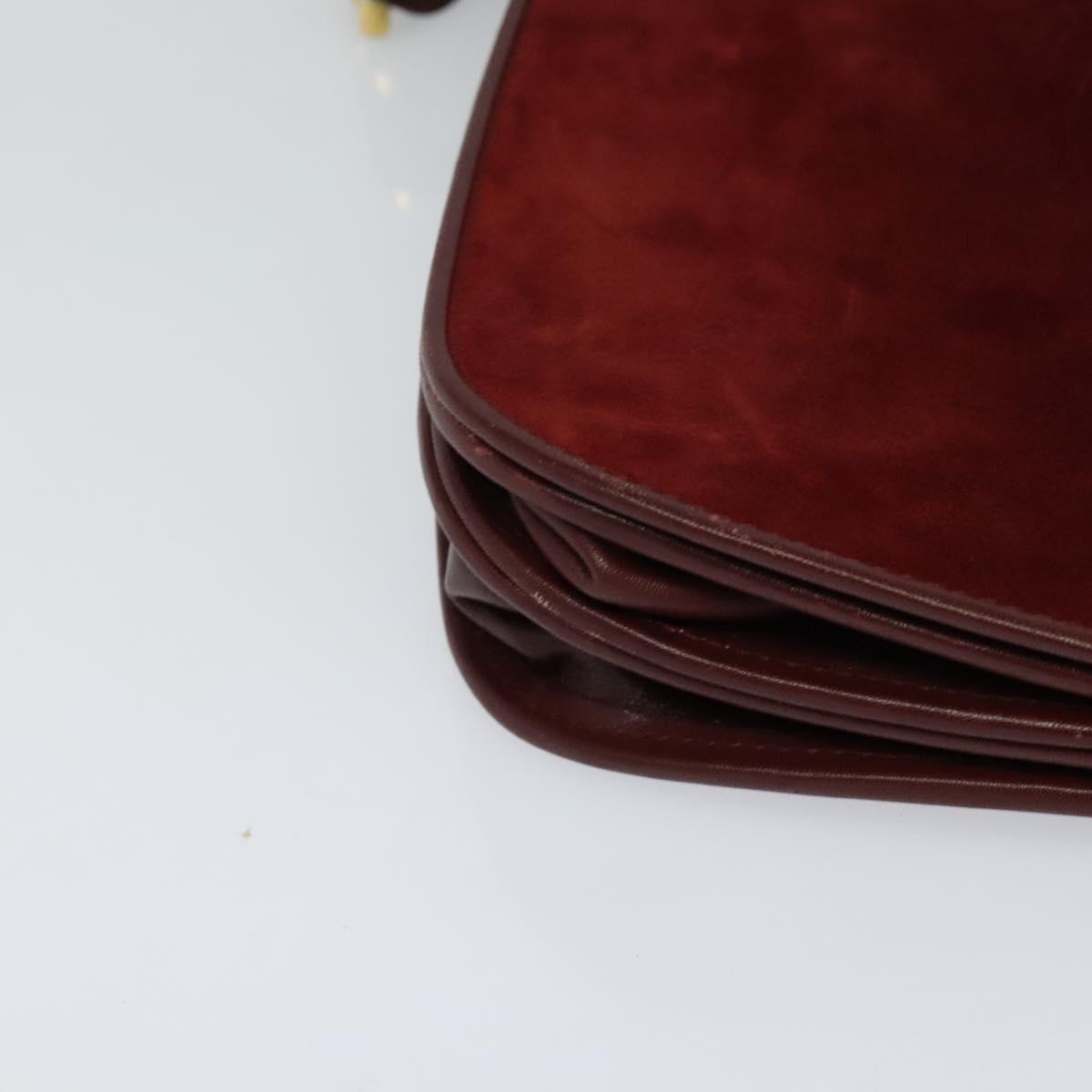 Cartier Must De Cartier Burgundy Suede Shoulder Bag (Pre-Owned)