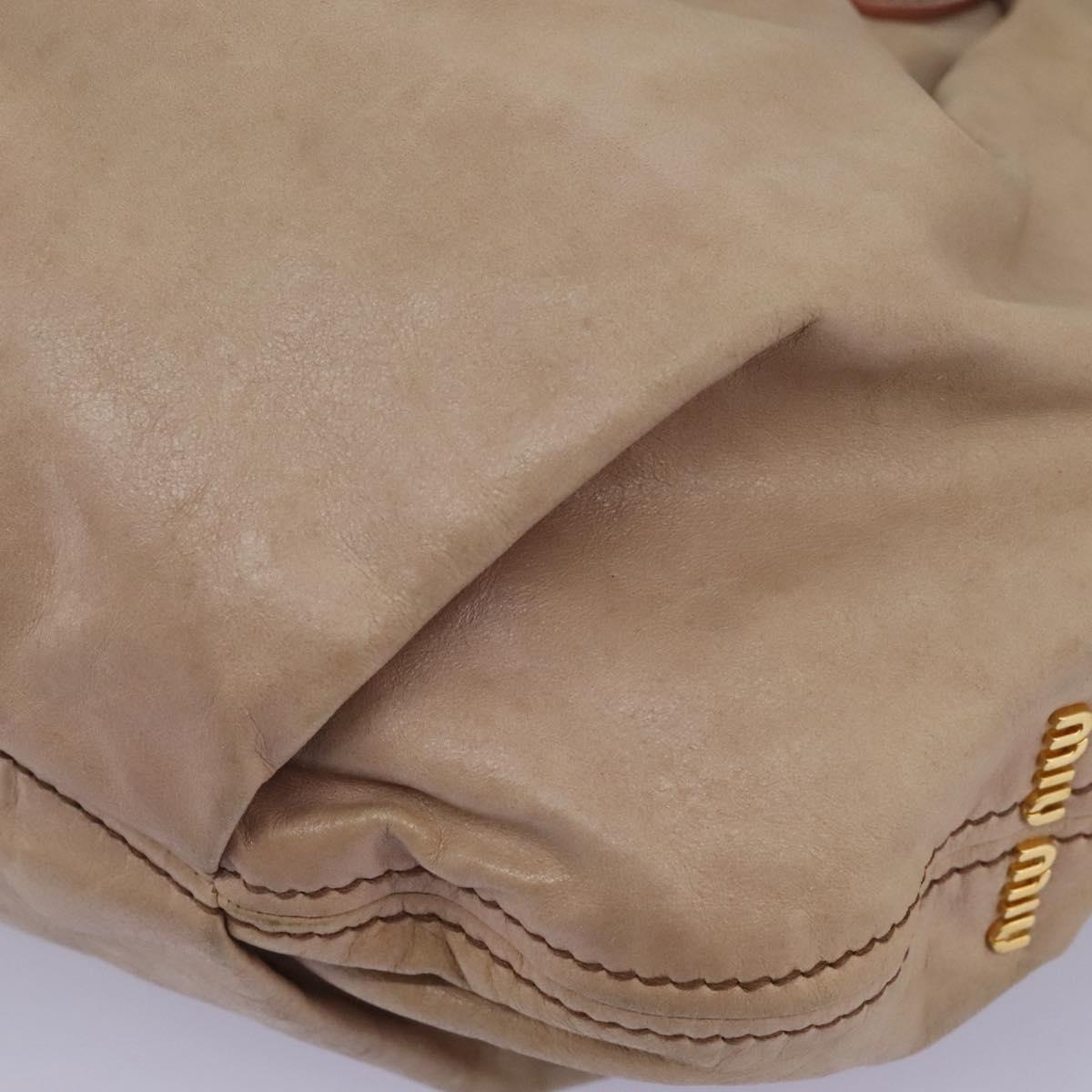Miu Miu Vitello Beige Leather Handbag (Pre-Owned)