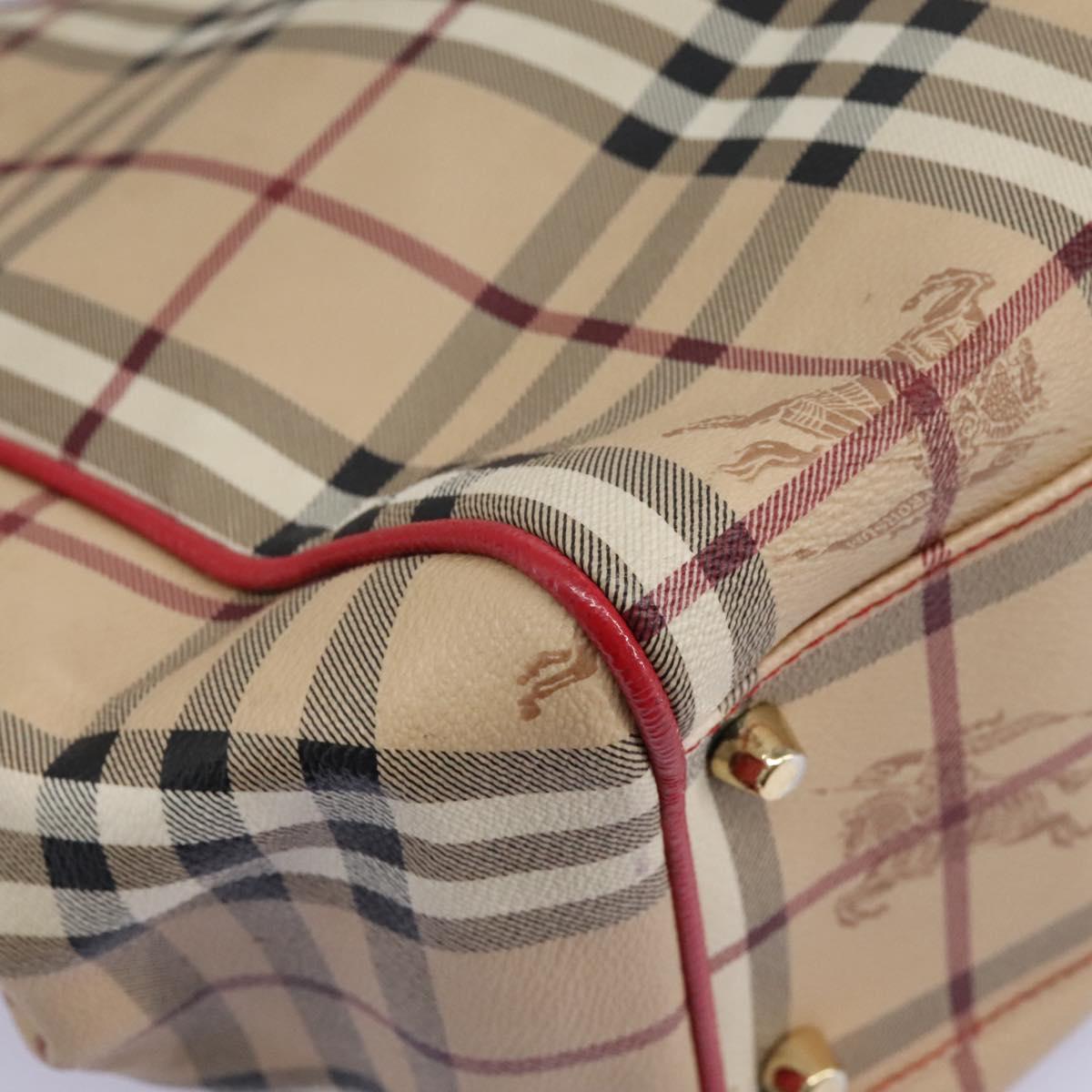 Burberry Nova Check Beige Canvas Shoulder Bag (Pre-Owned)