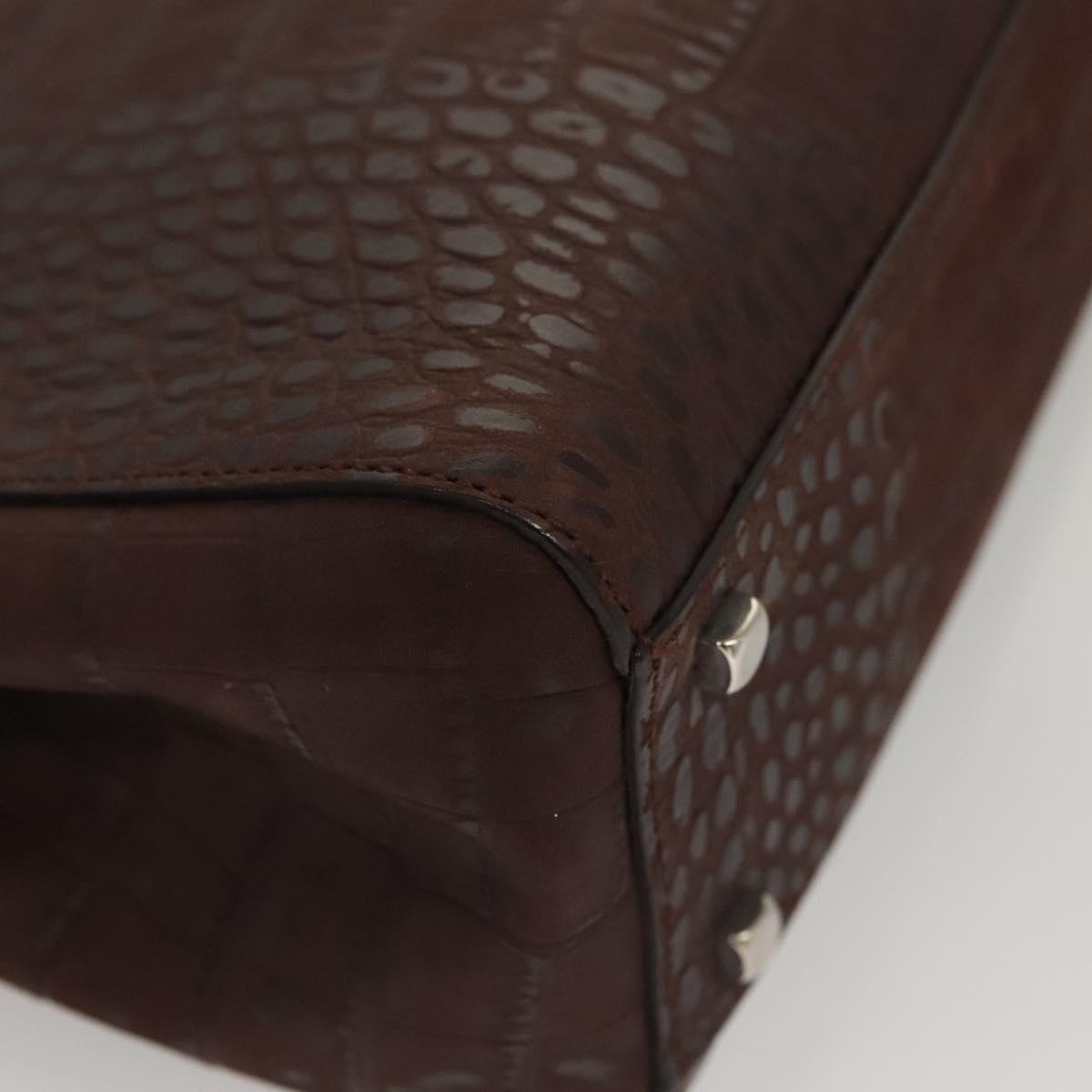 Salvatore Ferragamo Iconic Top Handle Brown Leather Handbag (Pre-Owned)