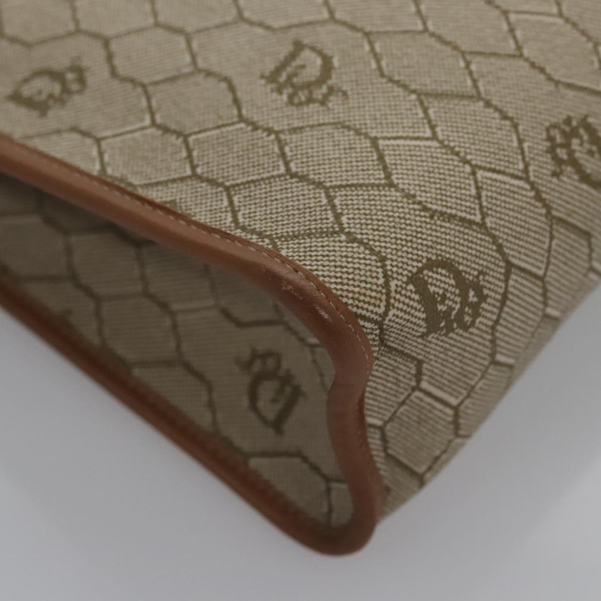 Dior Honeycomb Beige Canvas Clutch Bag (Pre-Owned)