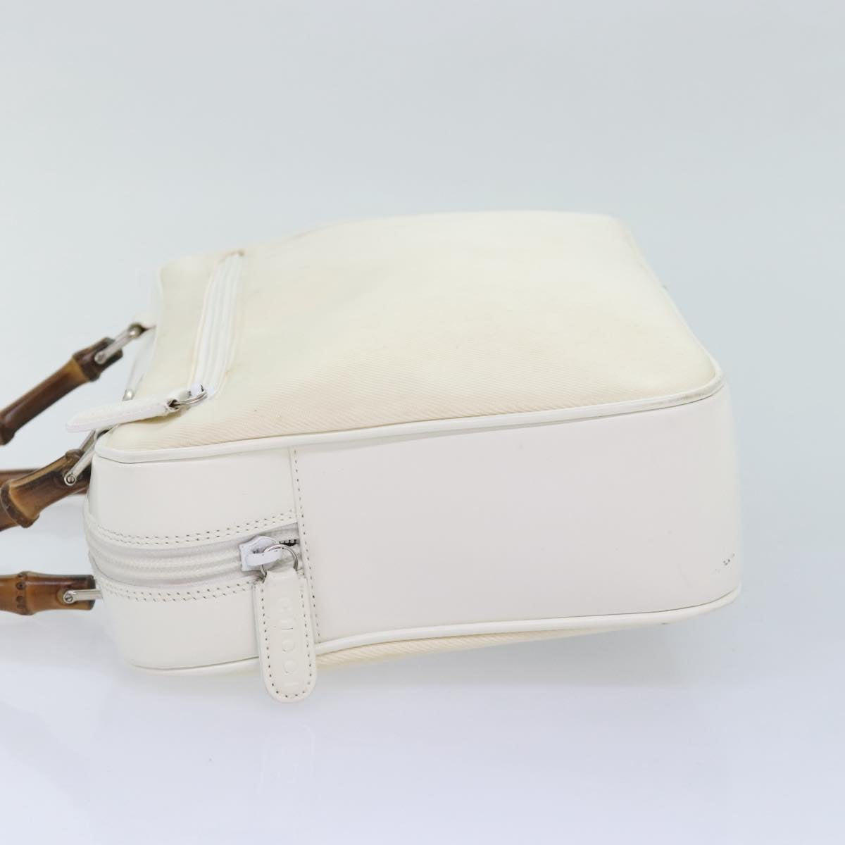Gucci Bamboo White Leather Handbag (Pre-Owned)