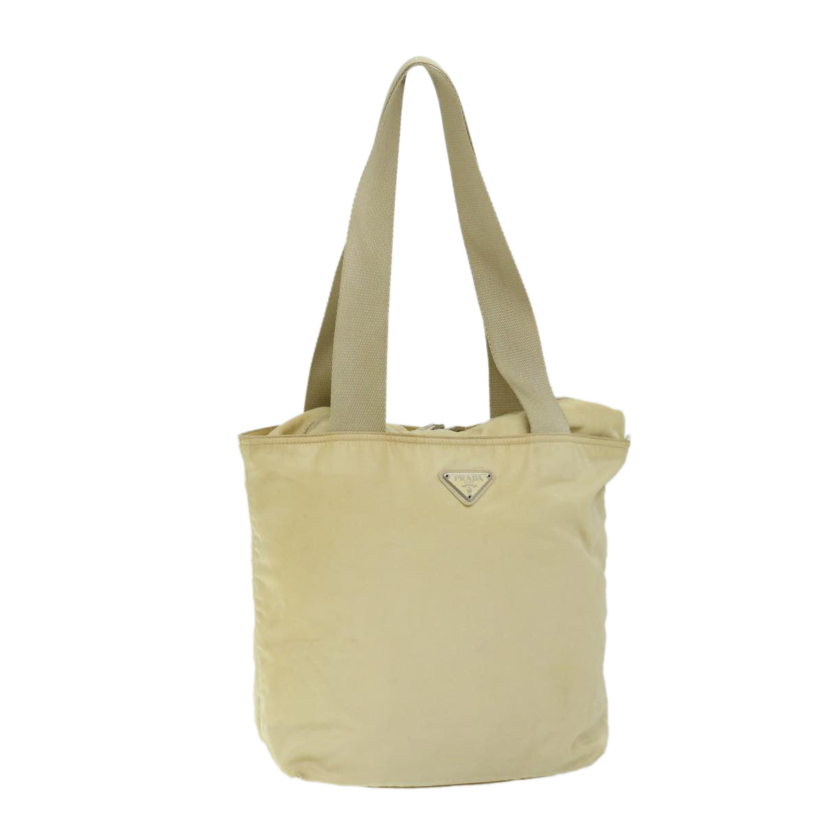 Prada Tessuto Beige Synthetic Shoulder Bag (Pre-Owned)