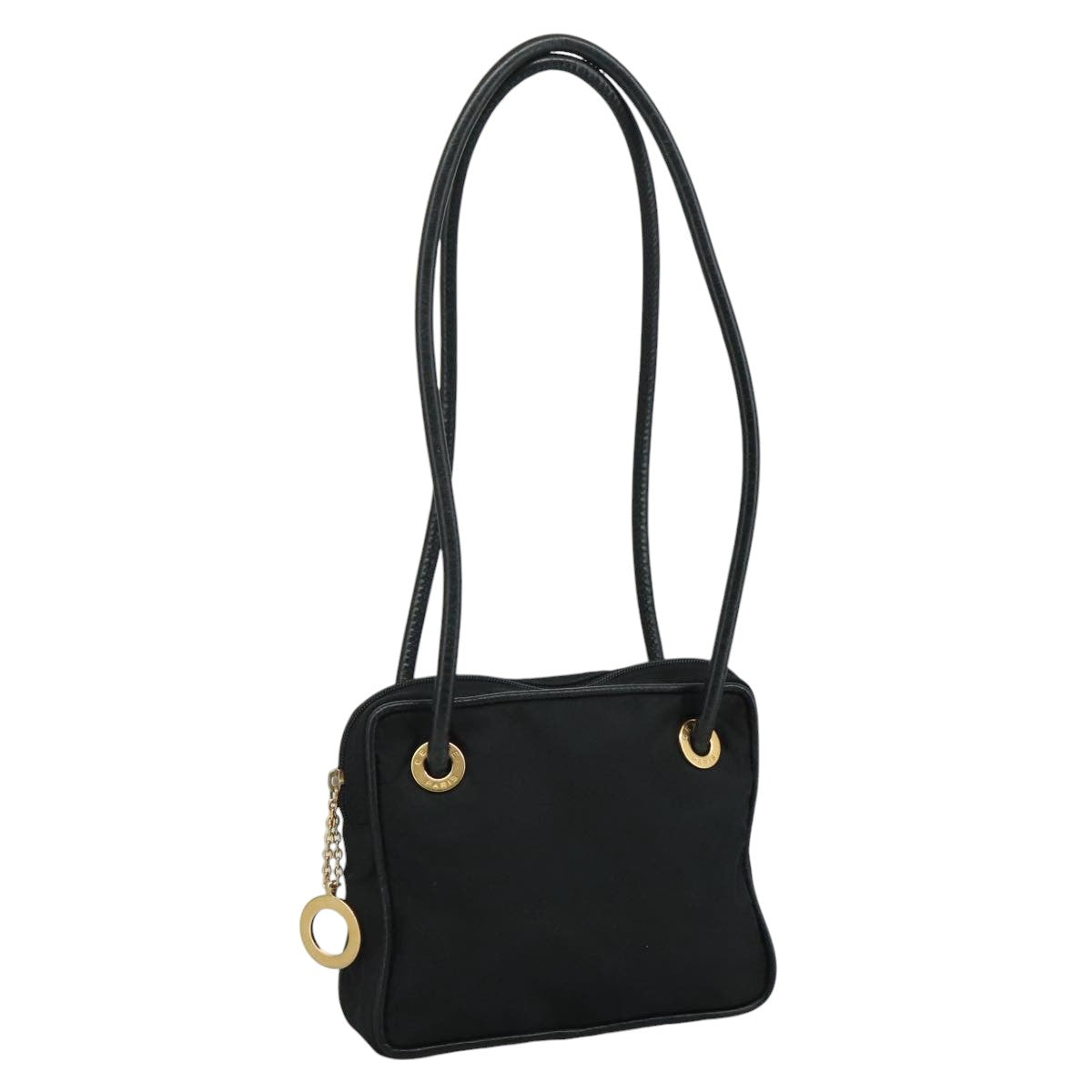 Céline Logo Du Cercle Black Synthetic Shoulder Bag (Pre-Owned)