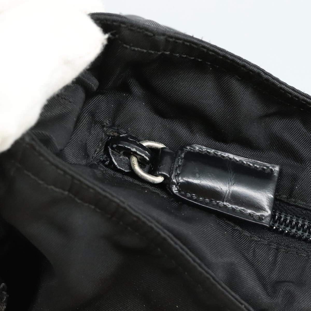 Prada Tessuto Black Synthetic Shoulder Bag (Pre-Owned)