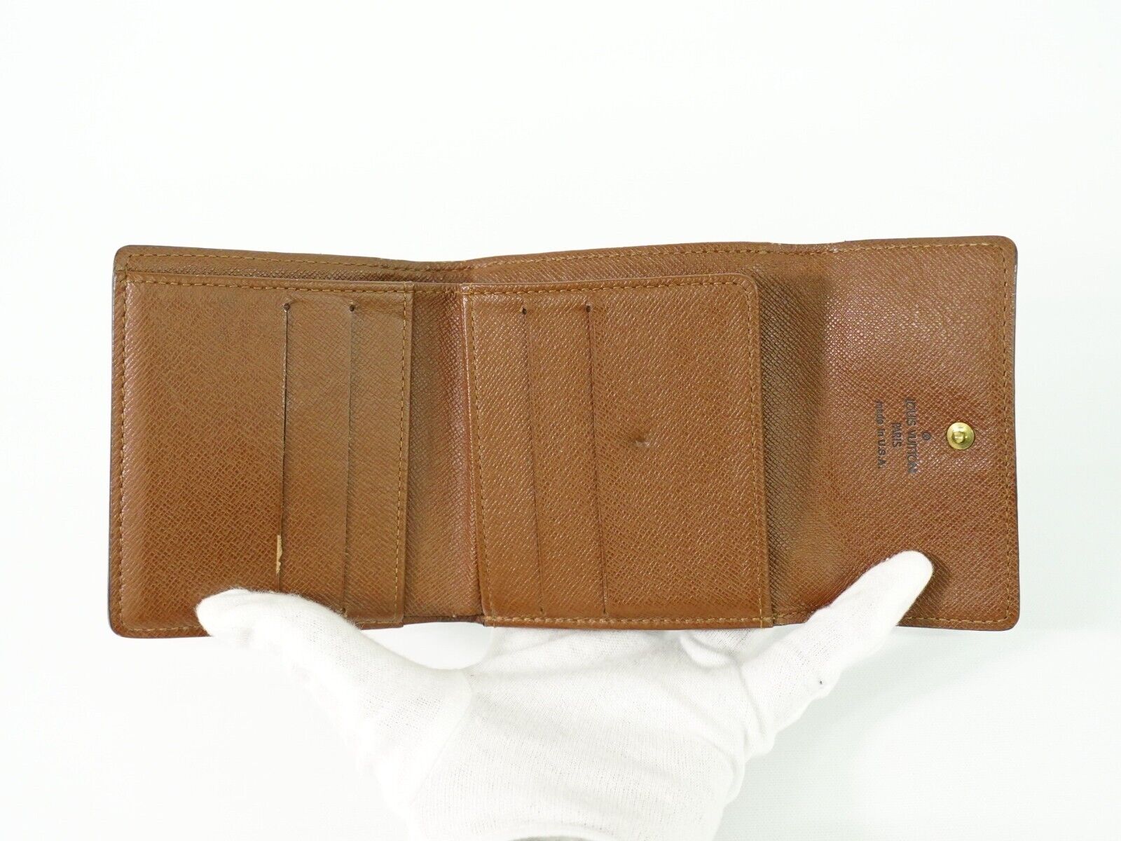Louis Vuitton Porte-Monnaie Brown Canvas Wallet (Pre-Owned)