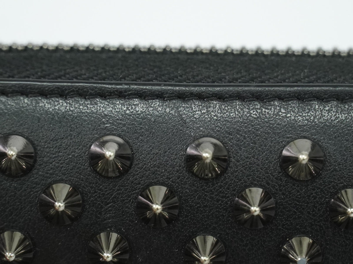 Christian Louboutin Panettone Spiked Leather Black Leather Wallets Accessory (Pre-Owned)