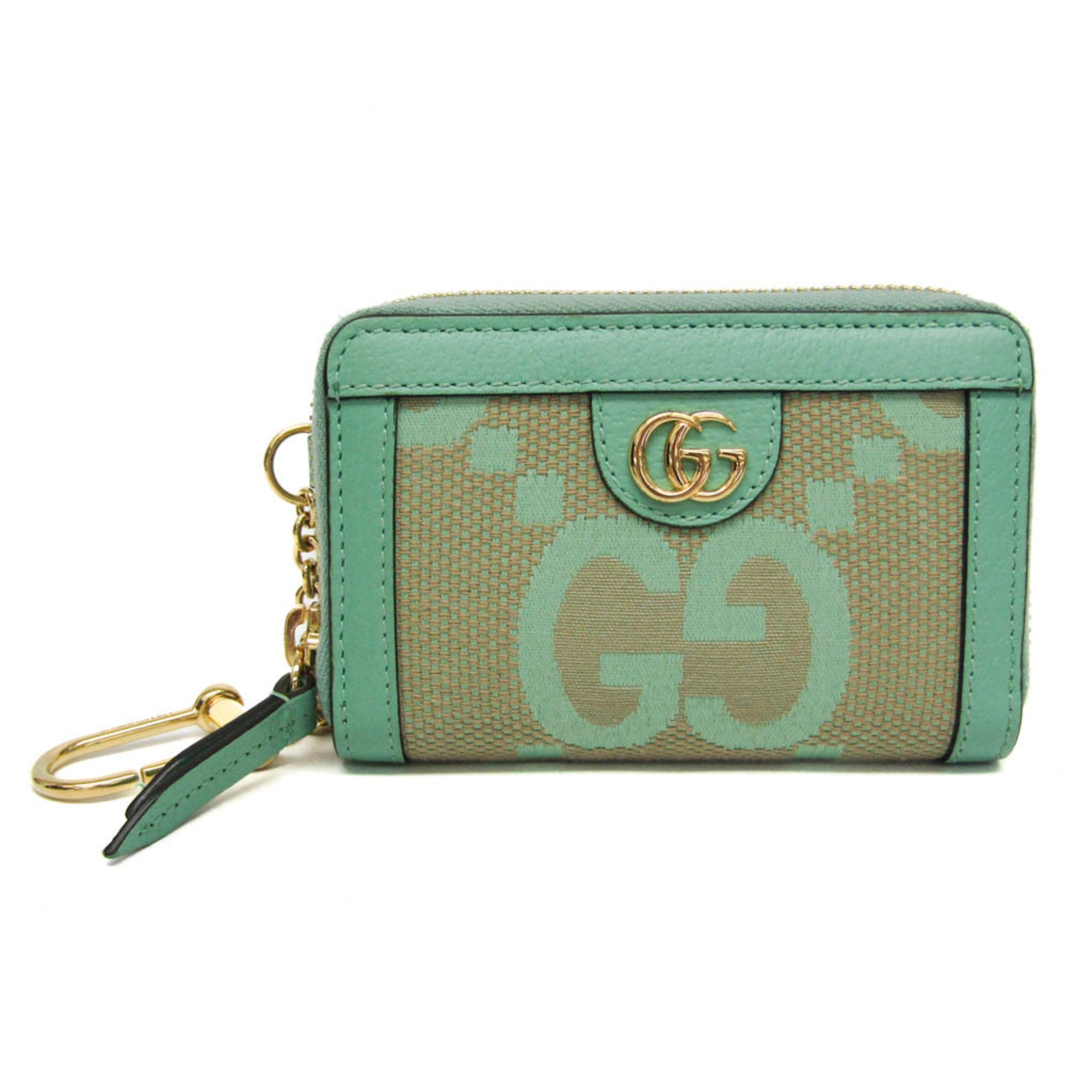 Gucci Gg Jumbo Green Canvas Wallet (Pre-Owned)
