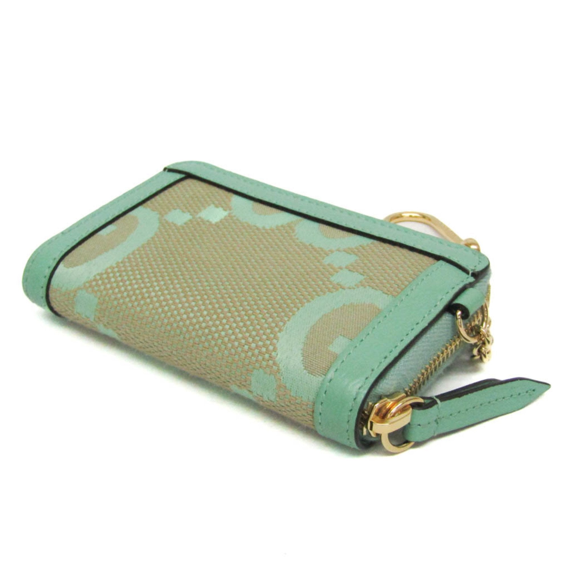 Gucci Gg Jumbo Green Canvas Wallet (Pre-Owned)