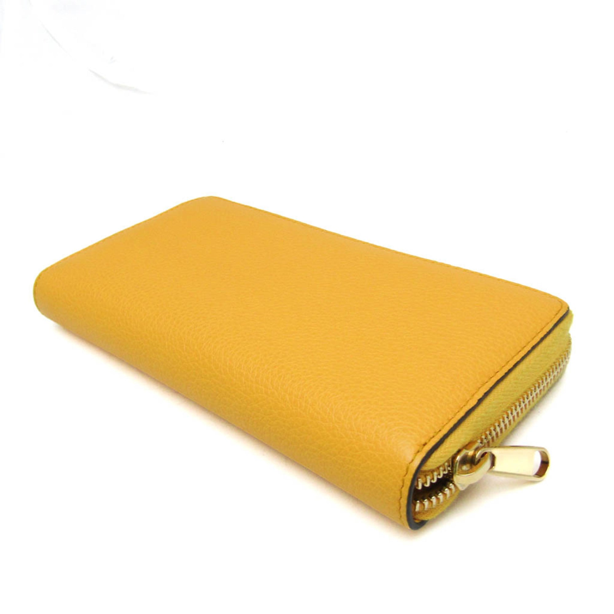 Gucci Logo Yellow Leather Wallet (Pre-Owned)