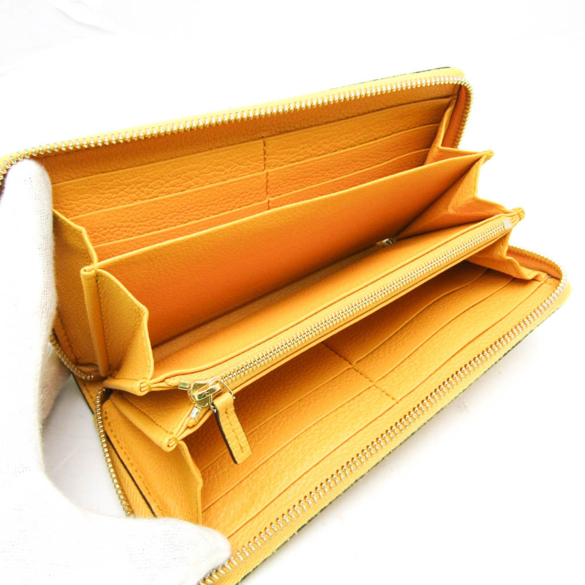 Gucci Logo Yellow Leather Wallet (Pre-Owned)
