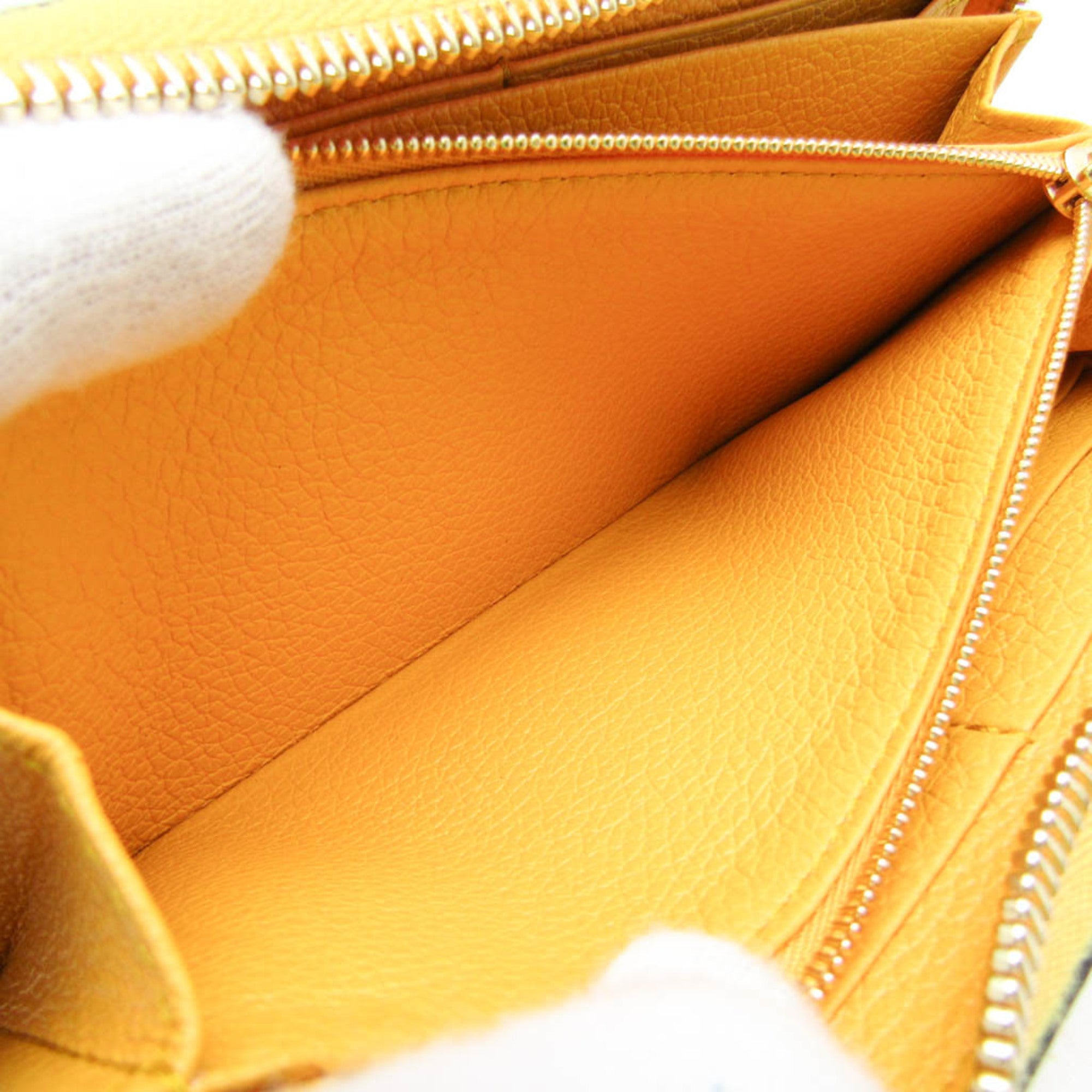 Gucci Logo Yellow Leather Wallet (Pre-Owned)