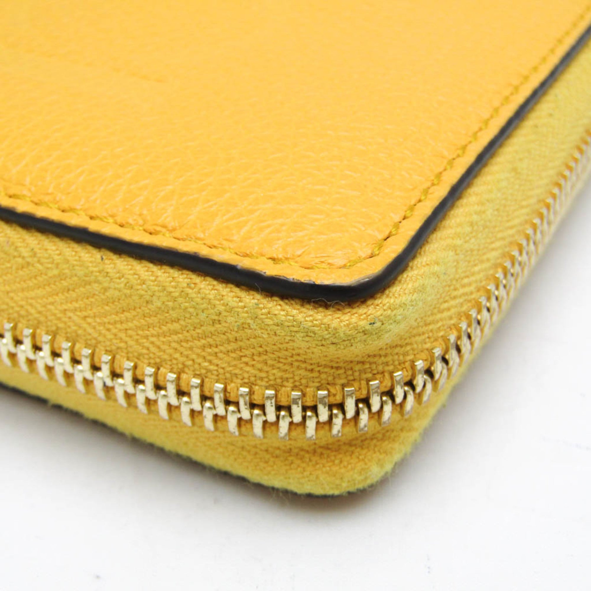 Gucci Logo Yellow Leather Wallet (Pre-Owned)