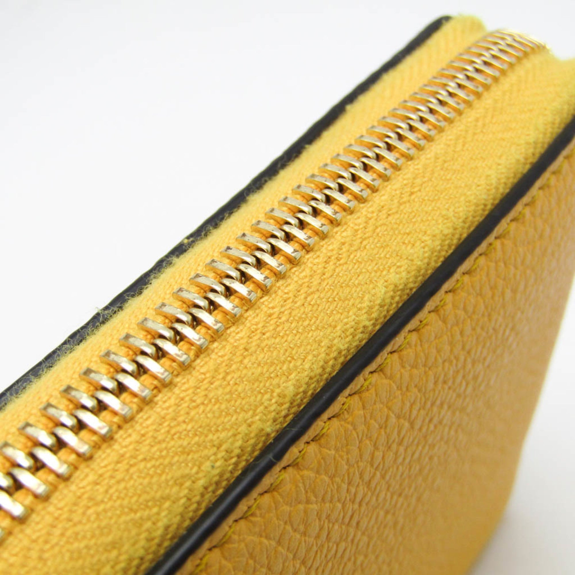 Gucci Logo Yellow Leather Wallet (Pre-Owned)