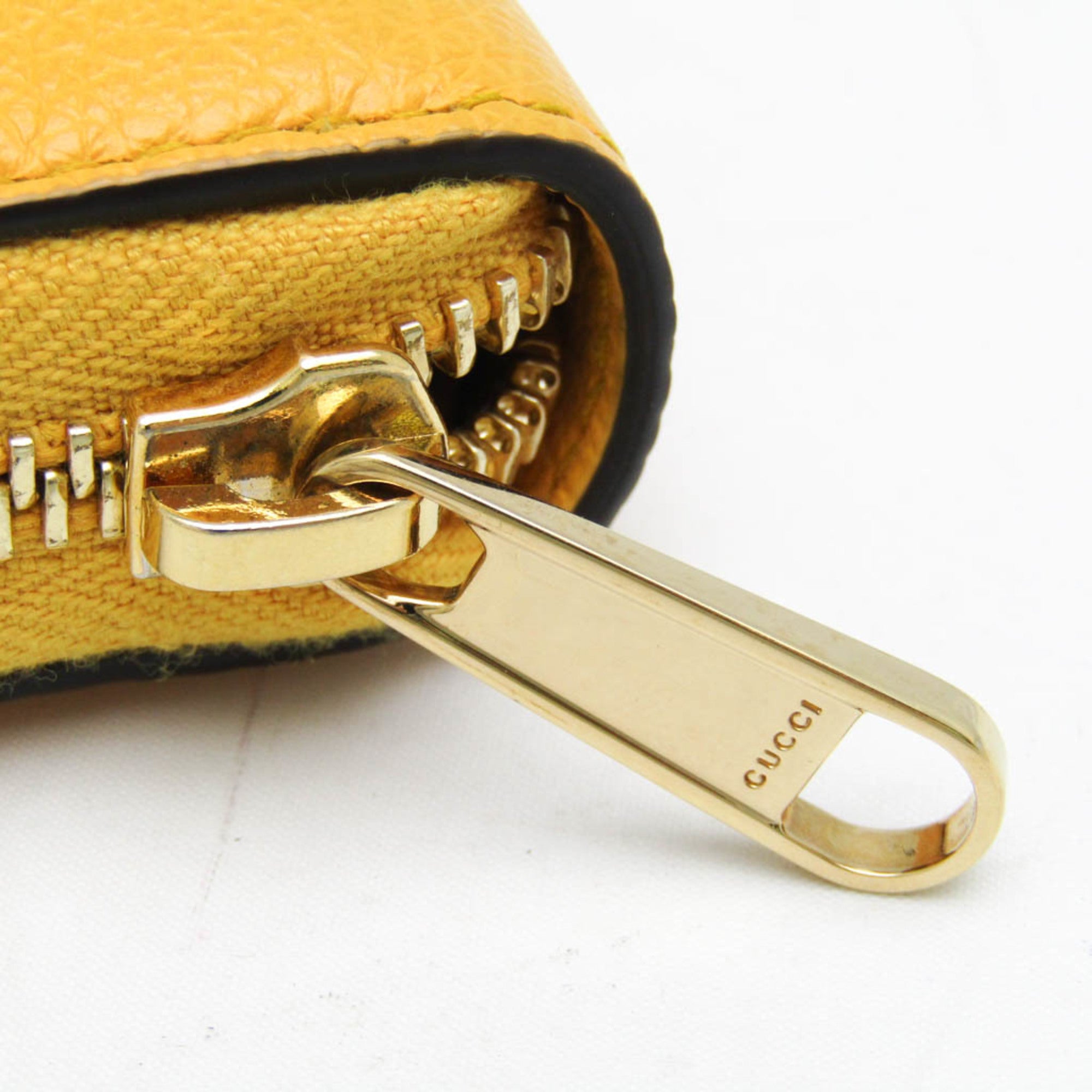 Gucci Logo Yellow Leather Wallet (Pre-Owned)