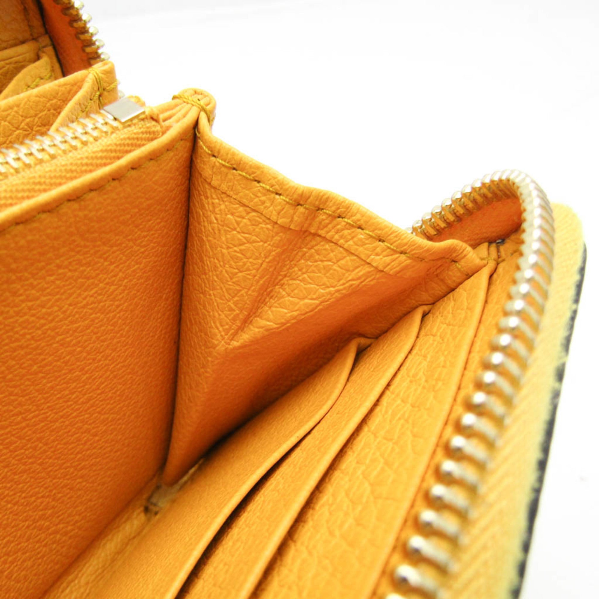Gucci Logo Yellow Leather Wallet (Pre-Owned)