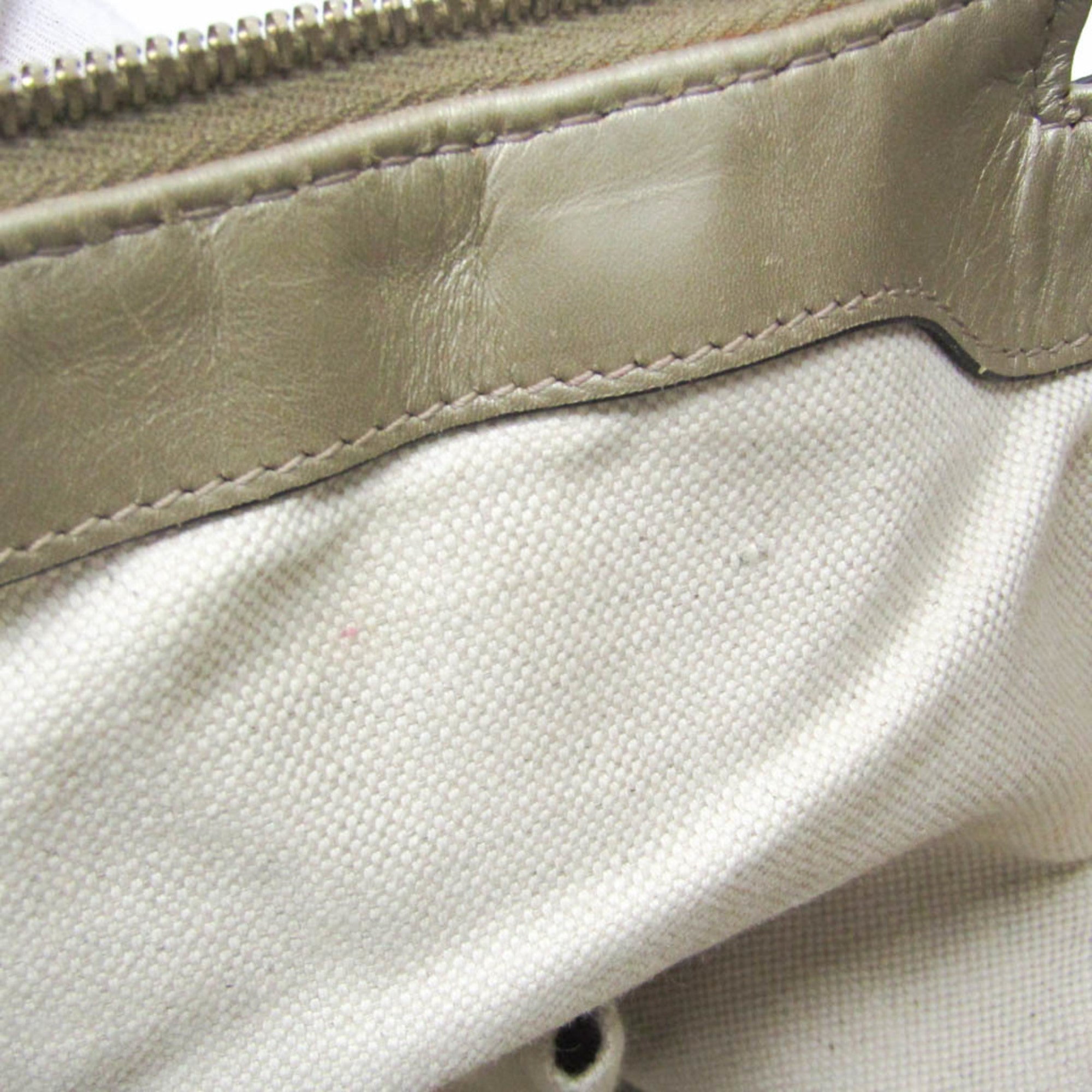 Gucci Sukey Beige Canvas Handbag (Pre-Owned)