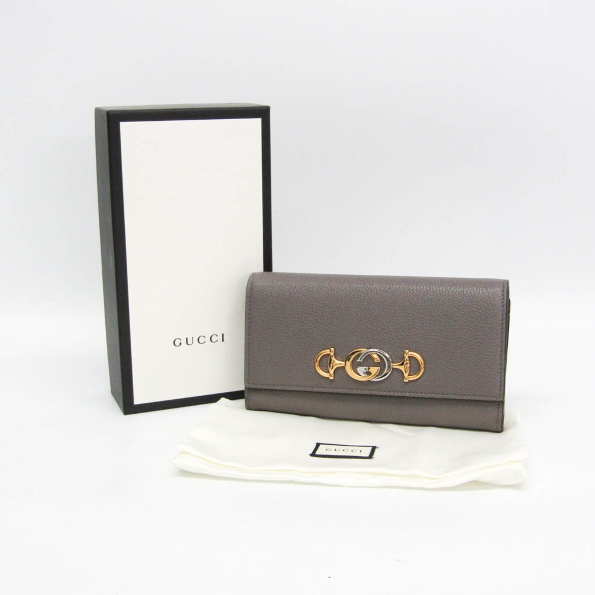 Gucci Grey Leather Wallet (Pre-Owned)