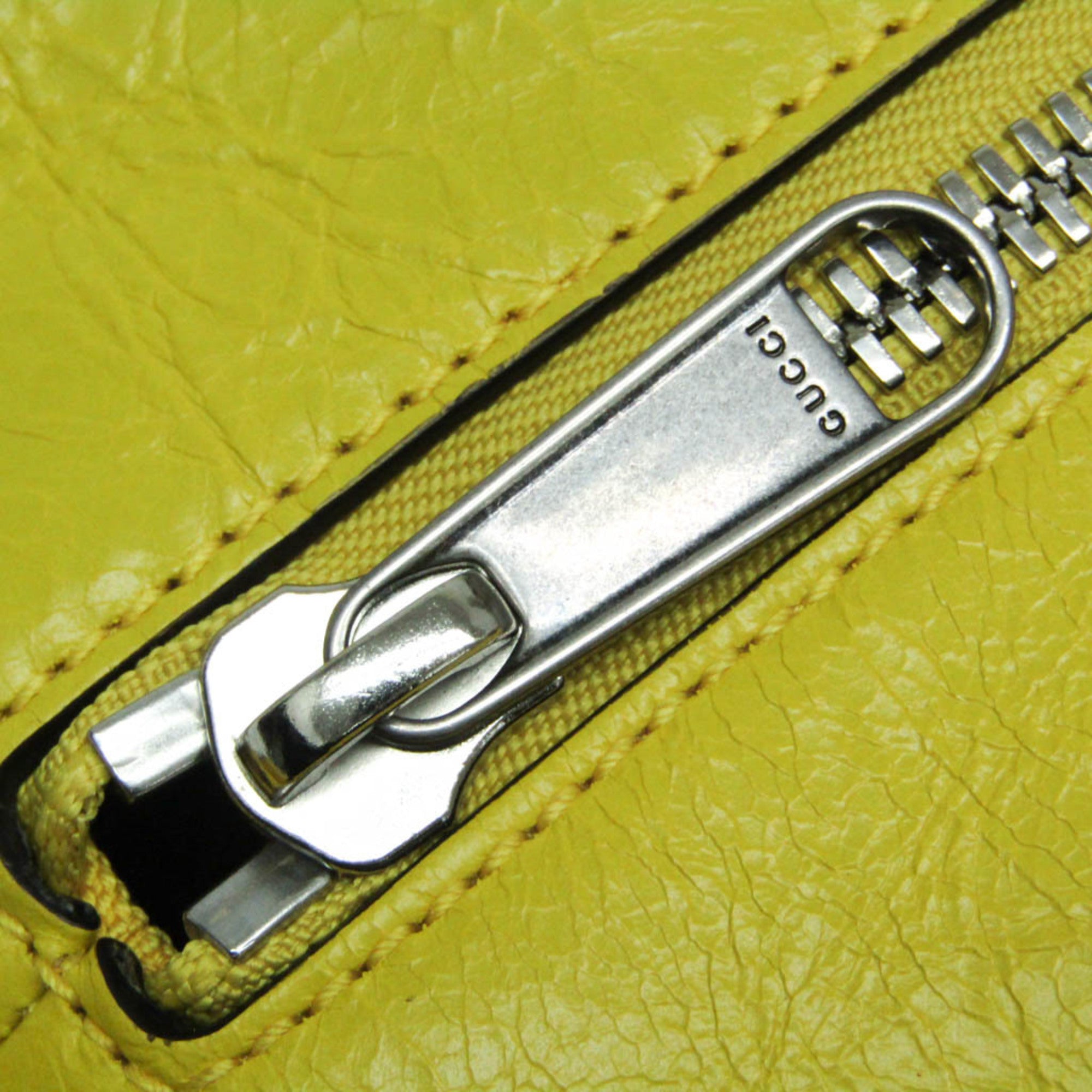 Gucci Interlocking Yellow Leather Handbag (Pre-Owned)