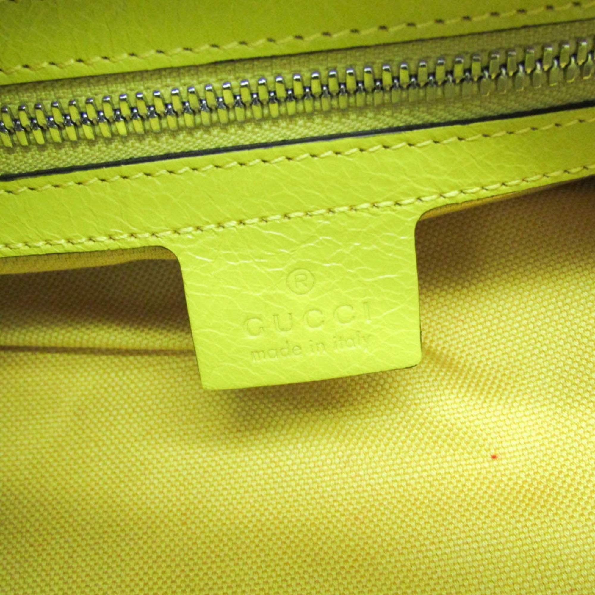 Gucci Interlocking Yellow Leather Handbag (Pre-Owned)