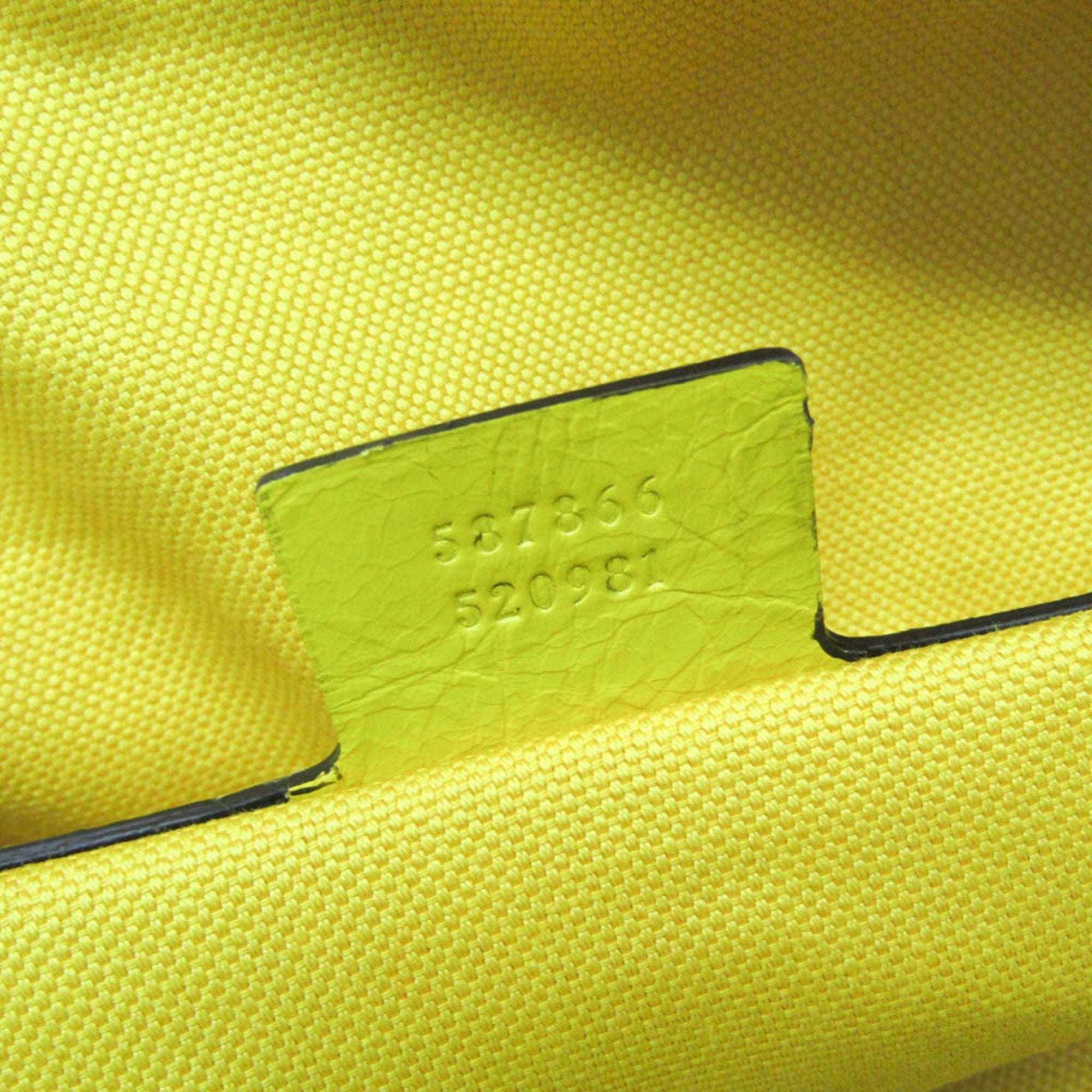 Gucci Interlocking Yellow Leather Handbag (Pre-Owned)