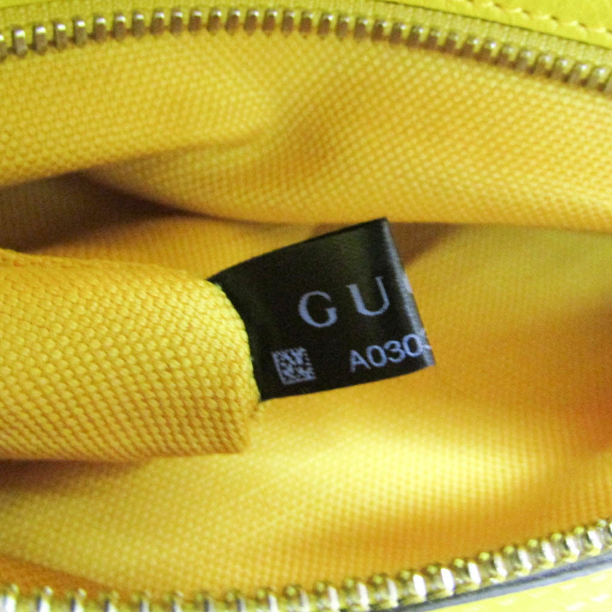 Gucci Interlocking Yellow Leather Handbag (Pre-Owned)