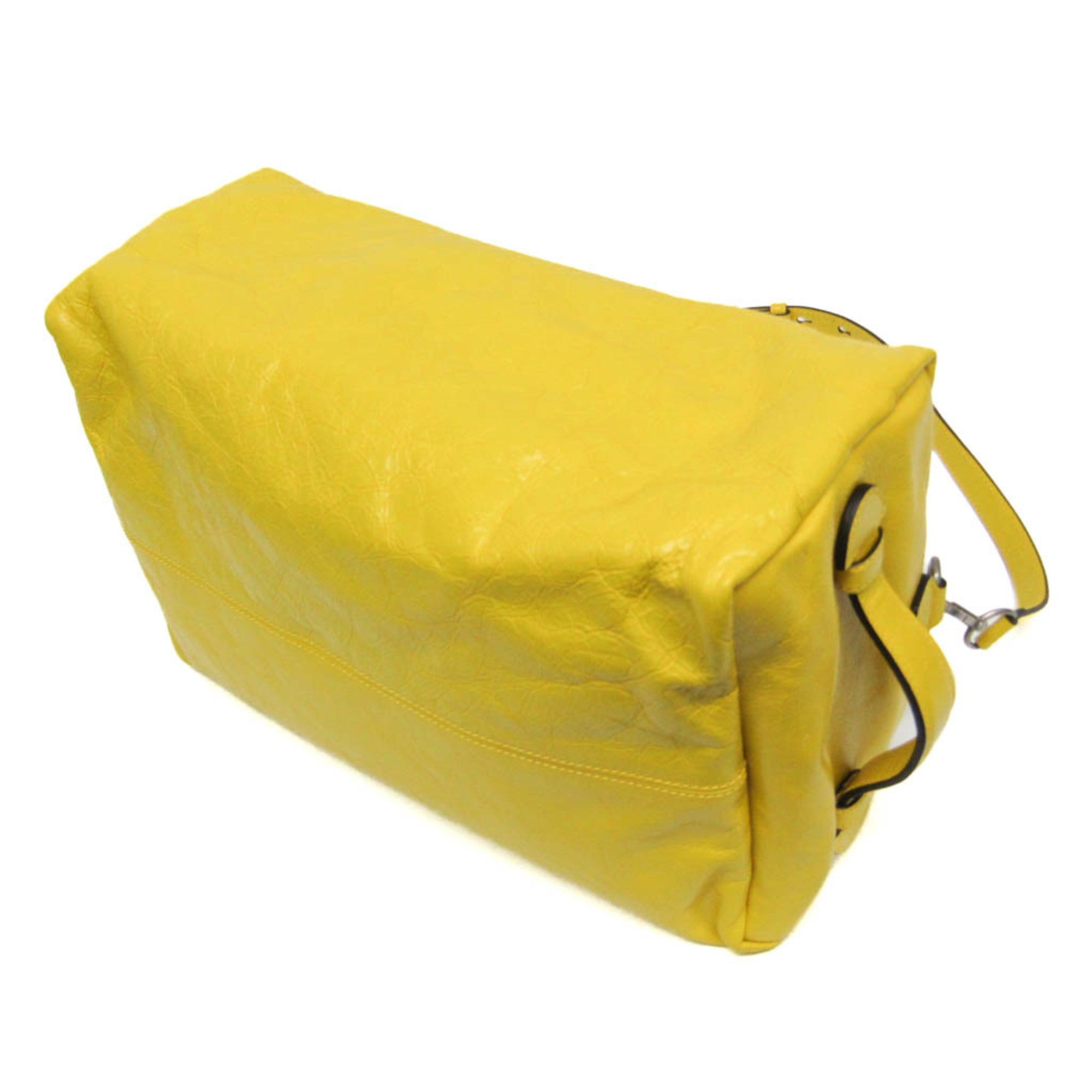 Gucci Interlocking Yellow Leather Handbag (Pre-Owned)