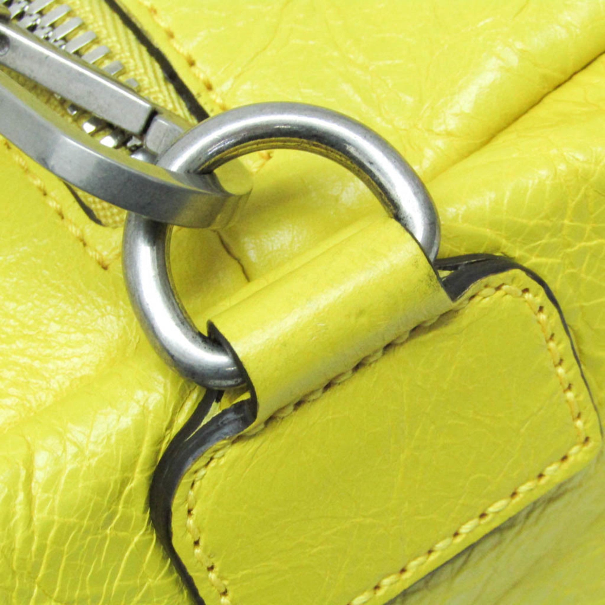Gucci Interlocking Yellow Leather Handbag (Pre-Owned)