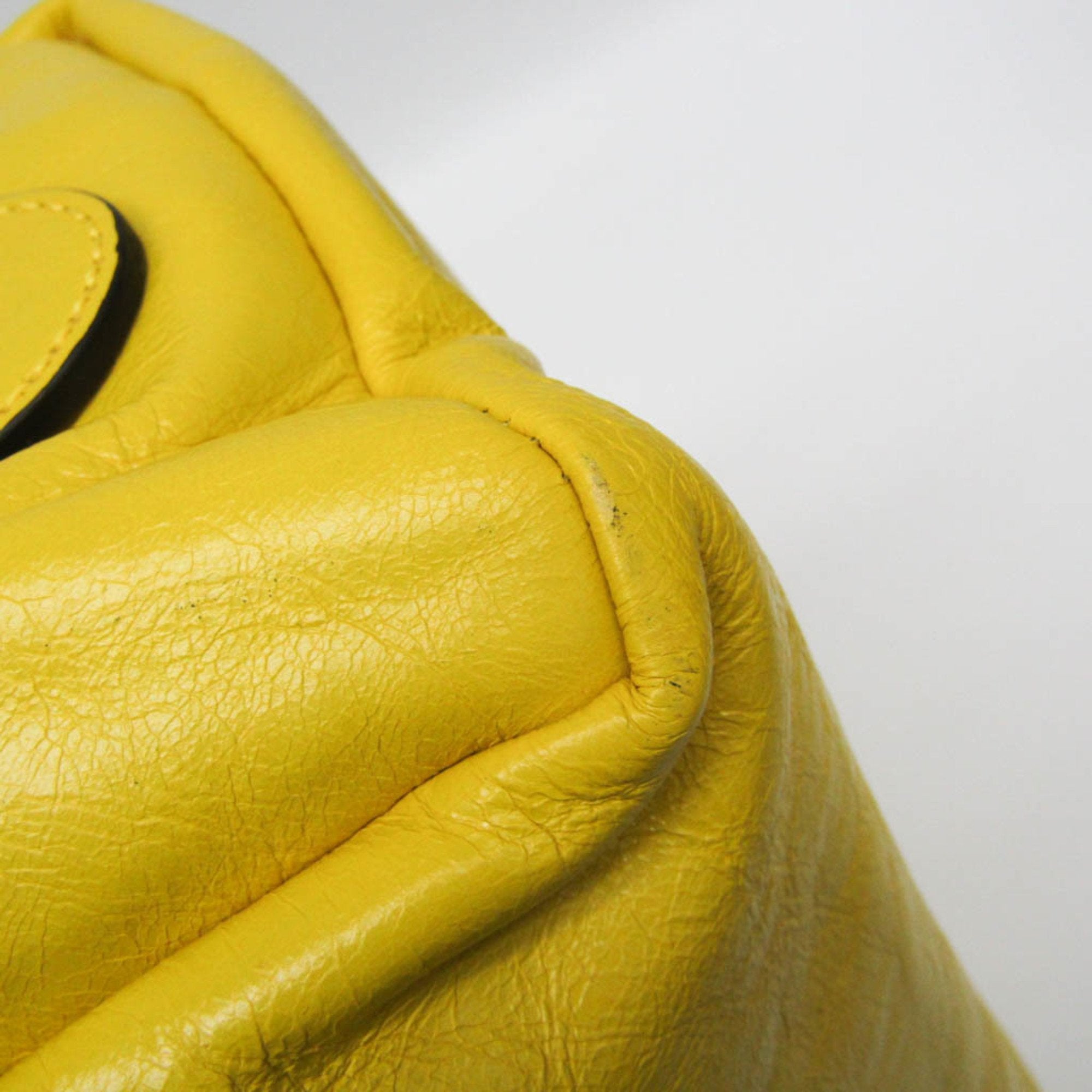 Gucci Interlocking Yellow Leather Handbag (Pre-Owned)