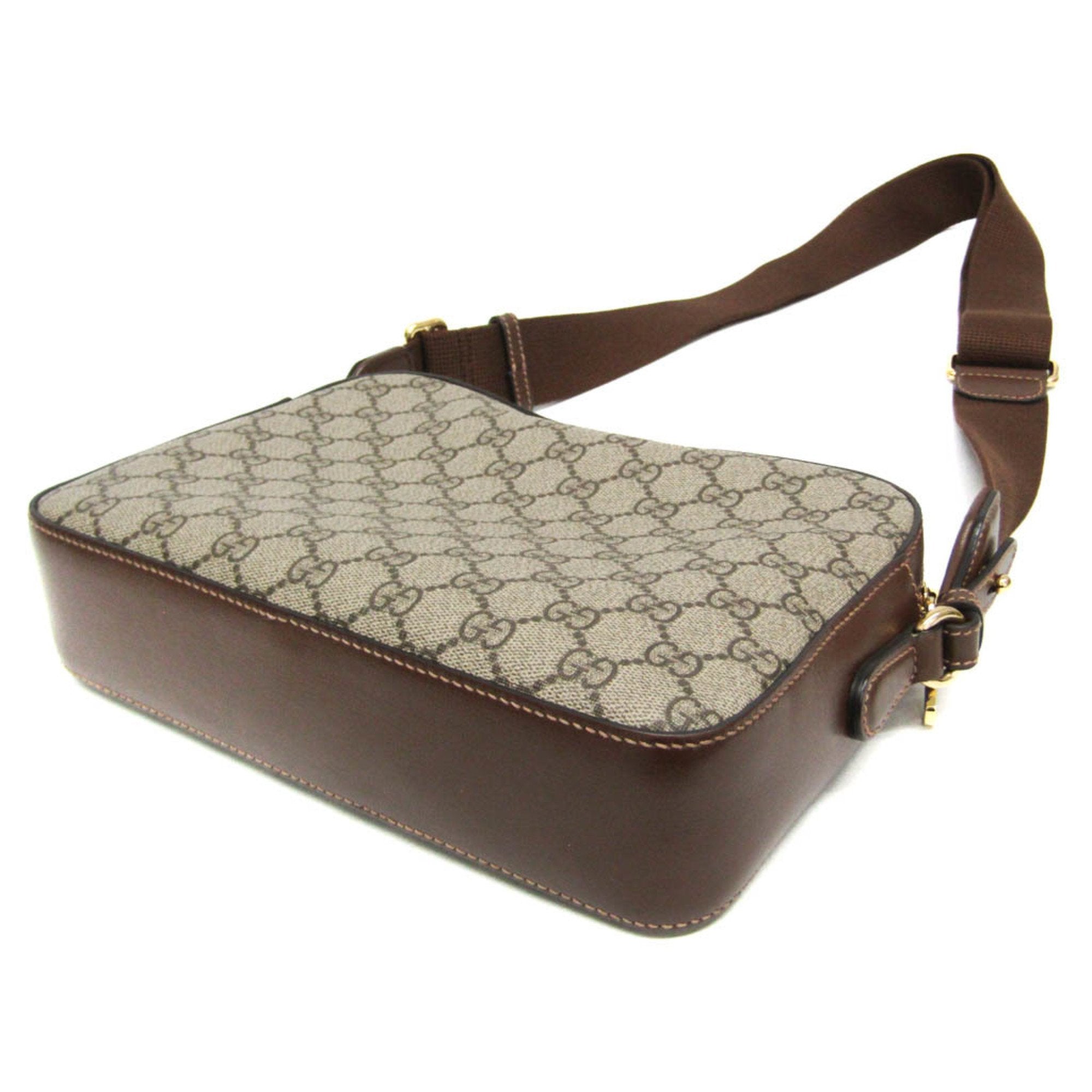 Gucci Interlocking Beige Canvas Shoulder Bag (Pre-Owned)