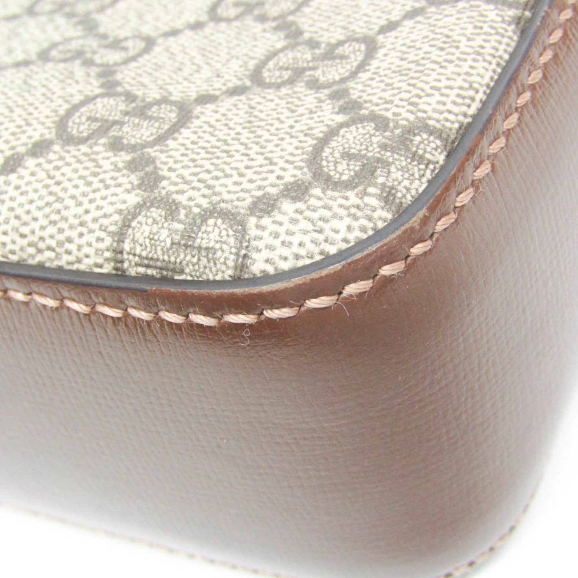 Gucci Interlocking Beige Canvas Shoulder Bag (Pre-Owned)
