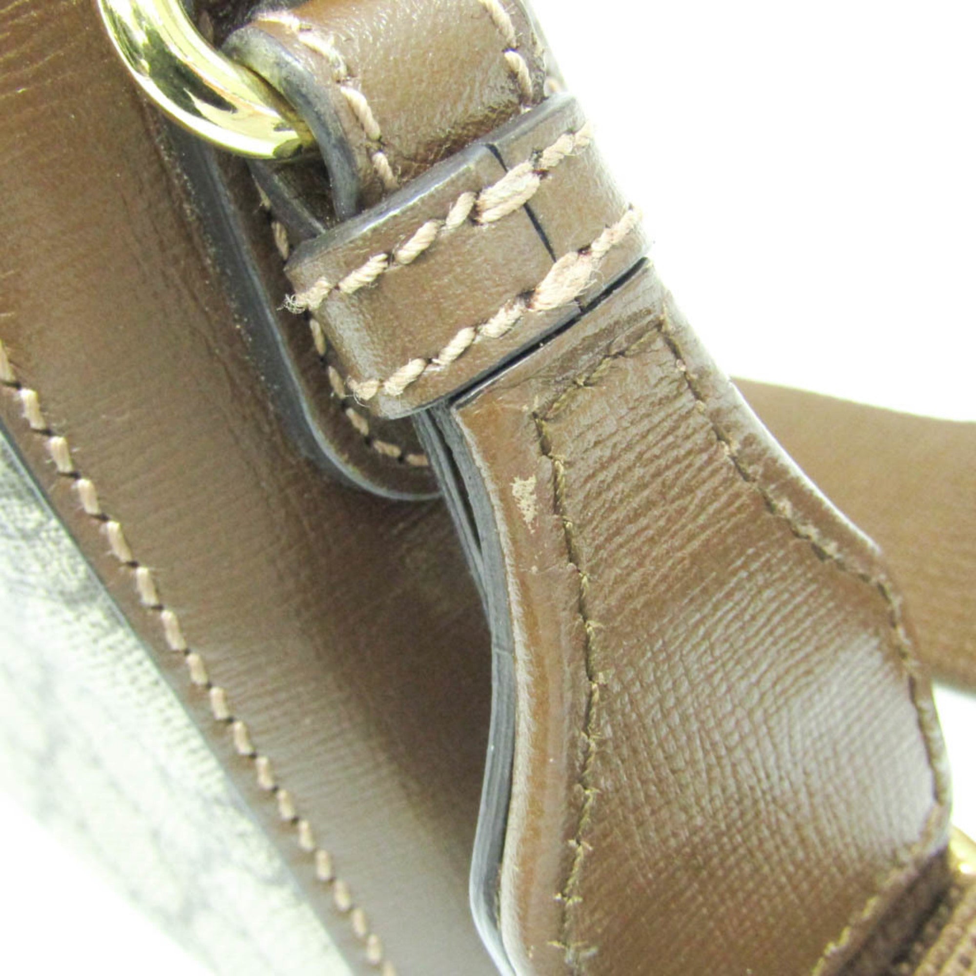Gucci Interlocking Beige Canvas Shoulder Bag (Pre-Owned)
