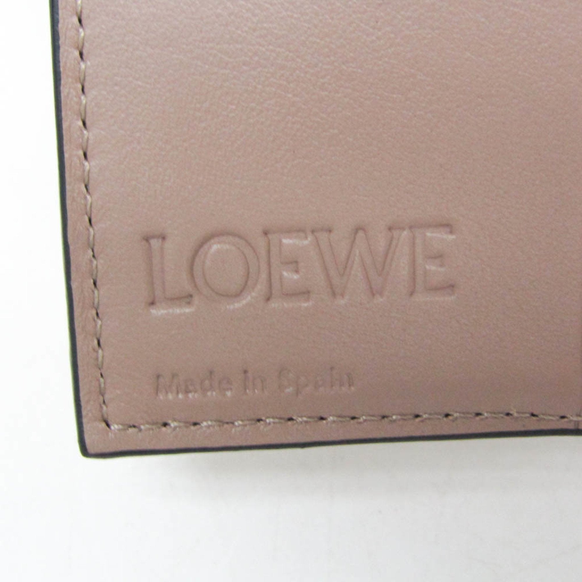 Loewe Compact Zip Wallet Beige Leather Wallet (Pre-Owned)